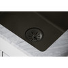 Quartz Perfect Drain 3-1/2" Removable Polymer Basket Strainer And Rubber Stopper Dusk Gray/Graphite in Dusk Gray
