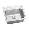 Lustertone Classic, Perfect Drain Lustertone Classic Stainless Steel 19-1/2" X 19" X 6-1/2", 0-Hole Single Bowl Drop-In Ada Sink With Perfect Drain(R) And Quick-Clip in Lustrous Satin