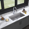 Quartz Classic 33" X 18-7/16" X 9-7/16" Single Bowl Undermount Sink Kit With Filtered Faucet Greystone in Greystone