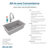 Quartz Classic 33" X 18-7/16" X 9-7/16" Single Bowl Undermount Sink Kit With Filtered Faucet Greystone in Greystone