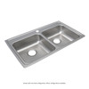 Lustertone Classic Stainless Steel 33" X 19-1/2" X 5-1/2", 0-Hole Equal Double Bowl Drop-In Ada Sink in Lustrous Satin
