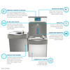 Enhanced Bottle Filler & Bi-Level Ada Cooler Refrigerated Light Gray Granite High Capacity Lead Drop Down Wrapper