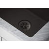 Quartz Perfect Drain 3-1/2" Removable Polymer Basket Strainer And Rubber Stopper Black in Black