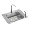 Lustertone Classic Stainless Steel 28" X 22" X 5-1/2" Single Bowl Drop-In Classroom Ada Sink Kit And Vandal-Resistant Filtration Kit With Filter Status Monitor