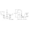 8" Centerset Deck Mount Laminar Flow Faucet With 5" Gooseneck Spout 4" Wristblade Handles 1/2" Offset Inlets