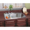 Lustertone Classic Stainless Steel 33" X 22" X 7-7/8", 0-Hole 30/70 Double Bowl Drop-In Sink in Lustrous Satin