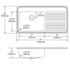 Lustertone Classic Stainless Steel 43" X 22" X 10", Single Bowl Drop-In Sink With Drainboard in Lustrous Satin