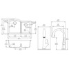 Quartz Classic 33" X 22" X 10" Offset 60/40 Double Bowl Undermount Sink Kit With Filtered Faucet With Aqua Divide Greystone in Greystone