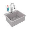 Quartz Classic 25" X 22" X 9-1/2" Single Bowl Drop-In Sink Kit With Filtered Faucet Greystone in Greystone
