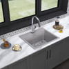 Quartz Classic 25" X 22" X 9-1/2" Single Bowl Drop-In Sink Kit With Filtered Faucet Greystone in Greystone