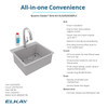 Quartz Classic 25" X 22" X 9-1/2" Single Bowl Drop-In Sink Kit With Filtered Faucet Greystone in Greystone