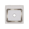 Lustertone Classic Stainless Steel 22" X 22" X 10-1/8", 0-Hole Single Bowl Drop-In Sink in Lustrous Satin