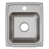 Lustertone Classic Stainless Steel 15" X 17-1/2" X 5", 0-Hole Single Bowl Drop-In Ada Sink in Lustrous Satin
