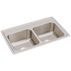 Lustertone Classic Stainless Steel 29" X 18" X 7-5/8", 0-Hole Equal Double Bowl Drop-In Sink in Lustrous Satin