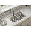 Lustertone Classic Stainless Steel 29" X 18" X 7-5/8", 0-Hole Equal Double Bowl Drop-In Sink in Lustrous Satin