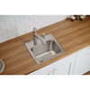 Lustertone Classic Stainless Steel 17" X 16" X 10-1/8", 0-Hole Single Bowl Drop-In Sink in Lustrous Satin