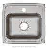Lustertone Classic Stainless Steel 17" X 16" X 6", 0-Hole Single Bowl Drop-In Ada Sink in Lustrous Satin