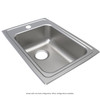 Lustertone Classic Stainless Steel 15" X 22" X 6-1/2", 0-Hole Single Bowl Drop-In Ada Sink in Lustrous Satin