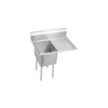 Dependabilt Stainless Steel 38-1/2" X 29-13/16" X 43-3/4" 16 Gauge One Compartment Sink W/ 18" Right Drainboard And Stainless Steel Legs