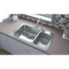 Lustertone Classic Stainless Steel 37" X 22" X 10", 0-Hole 60/40 Double Bowl Drop-In Sink in Lustrous Satin