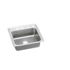 Lustertone Classic Stainless Steel 25" X 21-1/4" X 5", Single Bowl Drop-In Ada Sink in Lustrous Satin
