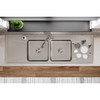 Lustertone Classic Stainless Steel 66" X 22" X 7-5/8", Equal Double Bowl Drop-In Sink With Drainboard in Lustrous Satin