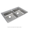 Lustertone Classic Stainless Steel 33" X 21-1/4" X 5-1/2", 0-Hole Equal Double Bowl Drop-In Ada Sink in Lustrous Satin