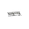 Celebrity Stainless Steel 33" X 22" X 7", 0-Hole Equal Double Bowl Drop-In Sink in Brushed Satin