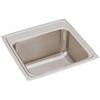 Lustertone Classic Stainless Steel 19-1/2" X 19" X 10-1/8", 0-Hole Single Bowl Drop-In Laundry Sink in Lustrous Satin