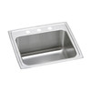 Lustertone Classic Stainless Steel 25" X 21-1/4" X 10-1/8", 0-Hole Single Bowl Drop-In Sink With Perfect Drain(R) in Lustrous Satin