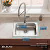 Lustertone Classic Stainless Steel 19-1/2" X 19" X 5", 0-Hole Single Bowl Drop-In Ada Sink in Lustrous Satin