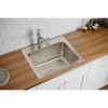 Lustertone Classic Stainless Steel 25" X 22" X 12-1/8", 0-Hole Single Bowl Drop-In Sink in Lustrous Satin