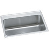 Lustertone Classic Stainless Steel 31" X 22" X 11-5/8", 0-Hole Single Bowl Drop-In Sink in Lustrous Satin