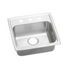 Lustertone Classic Stainless Steel 19" X 18" X 6-1/2", 0-Hole Single Bowl Drop-In Ada Sink With Quick-Clip in Lustrous Satin