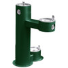 Outdoor Bi-Level Pedestal Fountain With Pet Station Non-Filtered Non-Refrigerated Freeze Resistant Evergreen in Evergreen