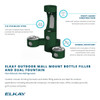 Outdoor Ezh2O Bottle Filling Station Wall Mount With Bi-Level Fountain Non-Filtered Non-Refrigerated Evergreen in Evergreen