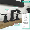Metropol Classic Widespread Faucet 110 With Lever Handles And Pop-Up Drain, 1.2 Gpm in Matte Black