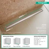 Raindrain Match Trim Zero/ Tile 47 1/4" With Height Adjustable Frame in Brushed Stainless Steel