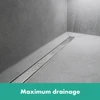 Raindrain Match Trim Zero/ Tile 47 1/4" With Height Adjustable Frame in Brushed Stainless Steel
