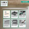Raindrain Match Trim Zero/ Tile 39 3/8" With Height Adjustable Frame in Brushed Stainless Steel