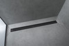 Raindrain Match Trim Zero/ Tile 39 3/8" With Height Adjustable Frame in Matte Black