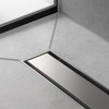 Raindrain Match Trim Zero/ Tile 27 5/8" With Height Adjustable Frame in Brushed Stainless Steel