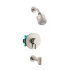 Clubmaster Pressure Balance Tub/Shower Set With Rough, 2.5 Gpm in Brushed Nickel