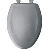 Plastic Elongated Slow-Close Toilet Seat in Country Grey