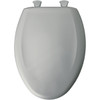 Plastic Elongated Slow-Close Toilet Seat in Ice Grey