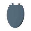 Plastic Elongated Slow-Close Toilet Seat in Denim Blue