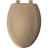 Plastic Elongated Slow-Close Toilet Seat in Sand