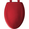 Plastic Elongated Slow-Close Toilet Seat in Red