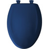 Plastic Elongated Slow-Close Toilet Seat in Colonial Blue