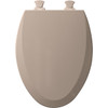 Wood Elongated Toilet Seat in Fawn Beige